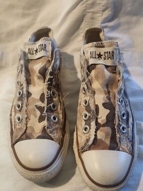 All Star Converse Camo Slip-On Sneakers - Tan Camo